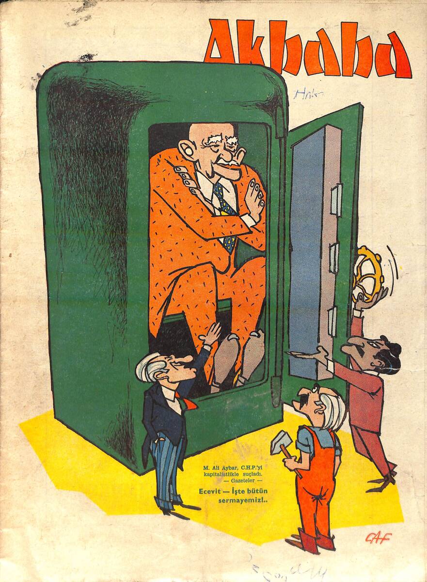 Akbaba Mizah Karikatür Dergisi 8 Kasım 1967 Sayı: 46 - Necdet Rüştü Efe - Muzaffer İzgü - Yusuf Ziya Ortaç - Nimet Arzık - Rıfat Ilgaz NDR93149 - 1