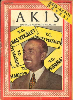 Akis Haftalık Aktüalite Dergisi 22 Eylül 1956 - KAPAKETHEM MENDERES, MARIA SCHELL, MAGNANI, BEŞİTAŞ-VEFA MAÇI (FOTOLU) DRG677 - 1