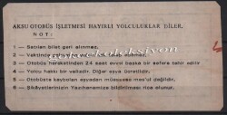 Aksu Turizm Ve Seyahat Yolcu Bileti PYB2896 - 2