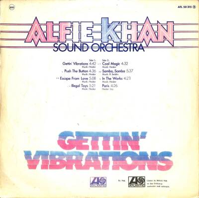 Alfie Khan Sound Orchestra – Gettin Vibrations 1976 LP (109) PLK17622 - 2