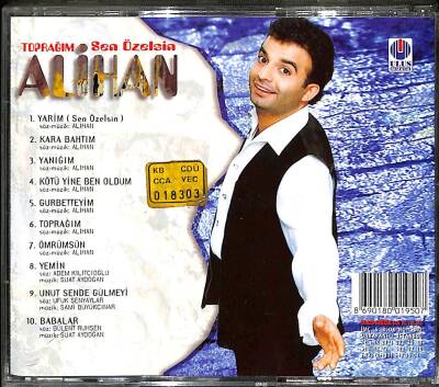 Alihan *Toprağım - Sen Özelsin* ( İkinci El ) CD Müzik CD2464 - 8