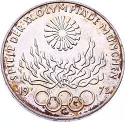 Almanya 10 Mark Hatıra Para 1972 Gümüş ÇİL *Münih Olimpiyatları * YMP10688 - 1