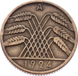 Almanya 10 Reichspfennig 1924 (A) ÇT+ YMP10841 - 2