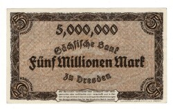 Almanya 5 Milyon Mark 1923 Dresden ÇA - YKP7981 - 1