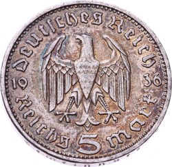 Almanya 5 Reichsmark 1936 (A - Berlin) Gümüş - ÇA YMP10815 - 2