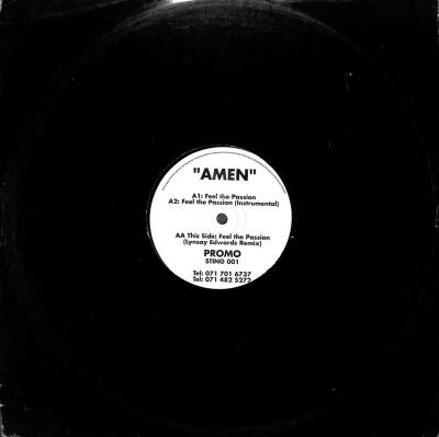 Amen – Feel The Passion UK 1993 House, Progressive House LP (109) PLK17790 - 1