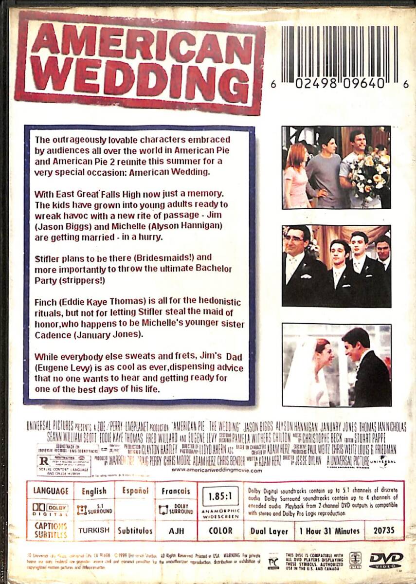 American Wedding DVD Film (İkinci El) DVD2517 - 2