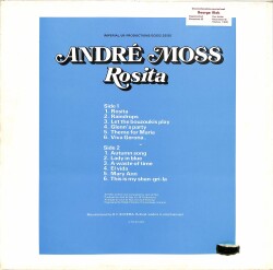 André Moss – Rosita (1974 - Holland) LP PLK19000 - 2