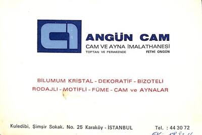 ANGÜN CAM Cam Ve Ayna İmalathanesi Fethi Ongün Kartvizit EFM(N)10882 - 1