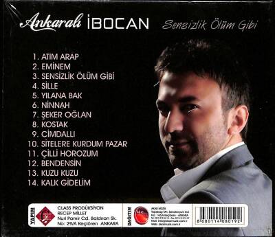 Ankaralı İbocan - Sensizlik Ölüm Gibi (Sıfır Ürün) CD Müzik CD2781 - 2