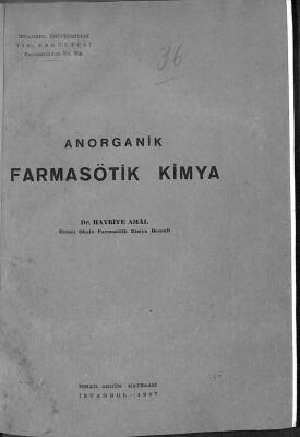 ANORGANİK FARMASÖTİK KİMYA KTP276 - 1