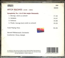 Anton Bruckner Symphony No.4 Symphonie Nr.4 (CD Sıfırdır) CD2872 - 8