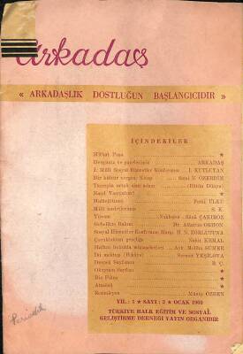 Arkadaş Dergisi Yıl 1 Sayı 3 Ocak 1960 - Mithat Paşa NDR77366 - 1