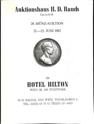 AUKTİONSHAUS H.D. RAUDH GES. M.B.H. 29.münz-auktıon 21-23 Juni 1982 Im Hotel Hilton NDR70101 - 1