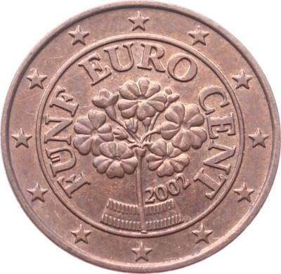 Avusturya 5 Euro Cent 2002 ÇT+ *Alp Çuha Çiçeği* YMP8485 - 2