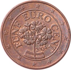 Avusturya 5 Euro Cent 2004 ÇT *Alp Çuha Çiçeği* YMP8483 - 2