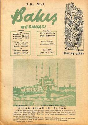 Bakış mecmuası Mimar Sinanın ölümü Sayı 340 - Nisan 1972 - Mimar Sinanın Ölümü DRG488 - 1