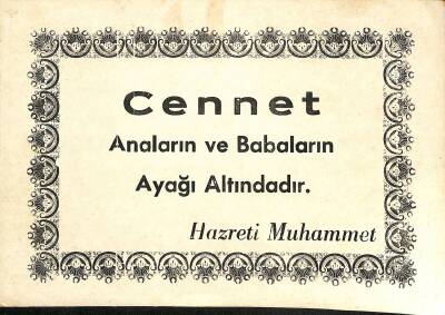 Bakkaliye Kartpostal - Cennet Anaların Ve Babaların Ayağı Altındadır KRT19563 - 1