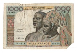 Batı Afrika Devletleri 1000 Frank 1961 Haliyle YKP7924 - 1