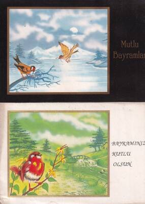 Bayram Kutlama Temalı 2`li Kartpostal KRT10767 - 1