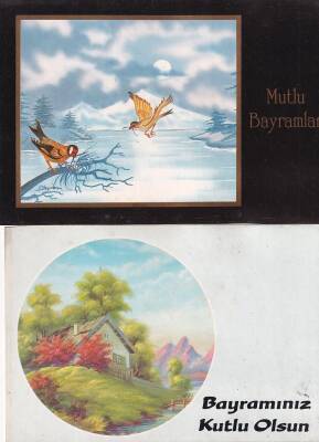 Bayram Kutlama Temalı 2`li Kartpostal KRT10773 - 1