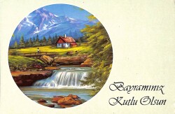 Bayram Kutlama Temalı Kartpostal KRT15940 - 1