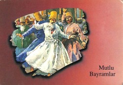 Bayram Kutlama Temalı Kartpostal KRT15995 - 1