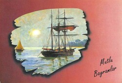 Bayram Kutlama Temalı Kartpostal KRT16038 - 1