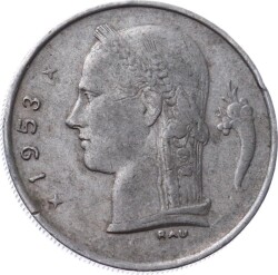 Belçika 1 Frank 1953 ÇT *Baudouin I - Belgie (Hollandaca)* YMP8356 - 2