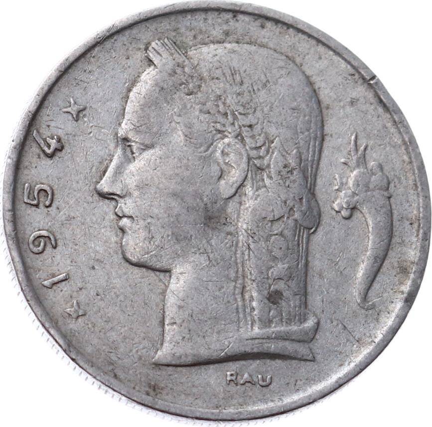 Belçika 1 Frank 1954 ÇT *Baudouin I - Belgique (Fransızca)* YMP8355 - 2