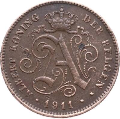 Belçika 2 Cent 1911 ÇA YMP1936 - 2