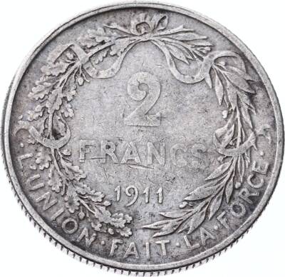 Belçika 2 Francs 1911 Gümüş *Albert I* - ÇT YMP10700 - 1