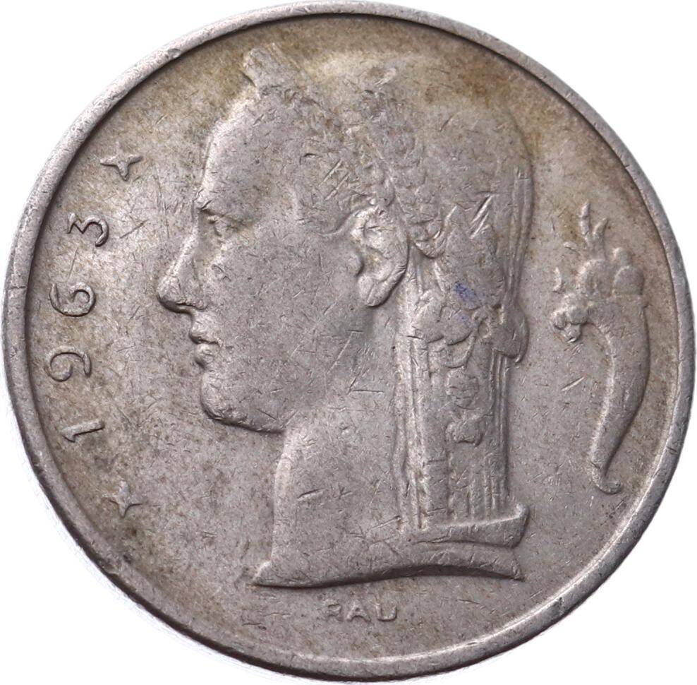 Belçika 5 Frank 1963 ÇT *Baudouin I - Fransızca* YMP8347 - 2