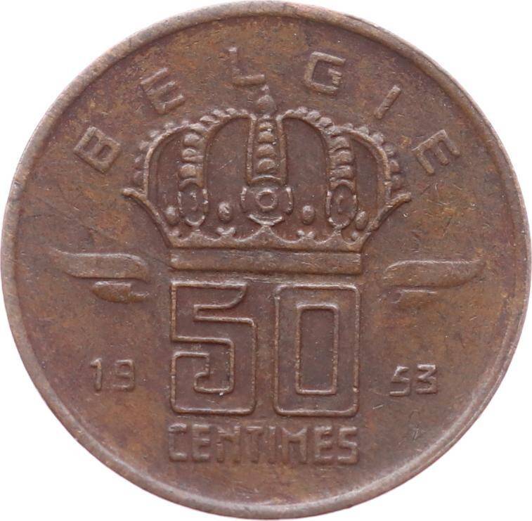 Belçika 50 Centimes 1953 ÇT YMP8249 - 2