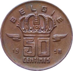 Belçika 50 Centimes 1958 ÇT YMP8248 - 2