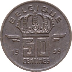 Belçika 50 Centimes 1959 ÇT YMP1908 - 1