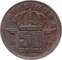 Belçika 50 Centimes 1964 ÇT YMP8251 - 2