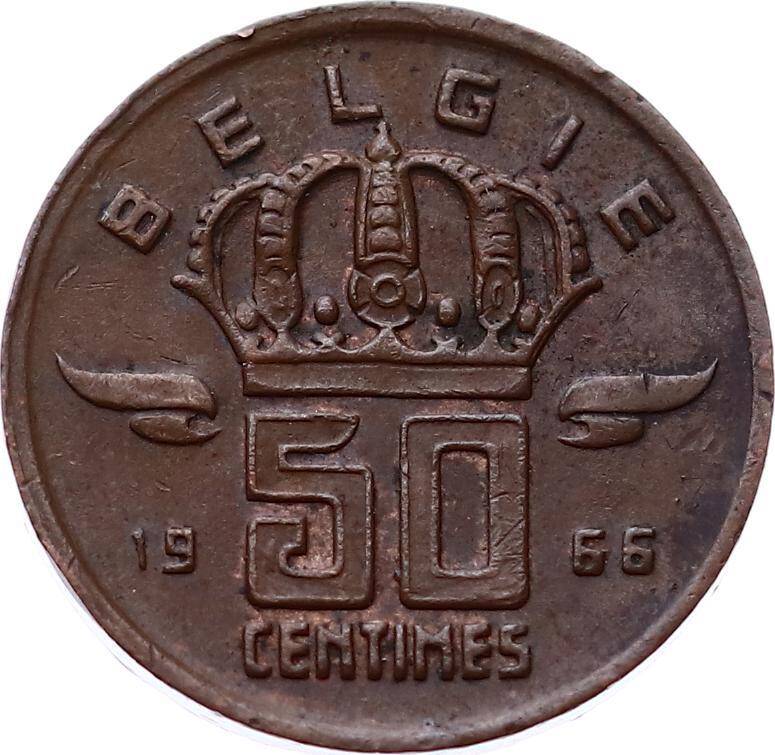 Belçika 50 Centimes 1966 ÇÇT+ YMP6157 - 1