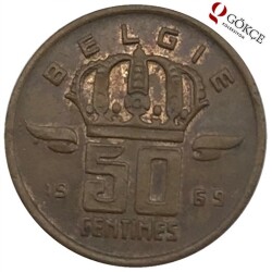 Belçika 50 Centimes 1969 ÇT YMP1904 - 1