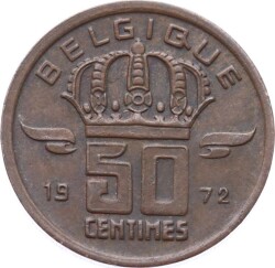 Belçika 50 Centimes 1972 ÇT YMP8250 - 2