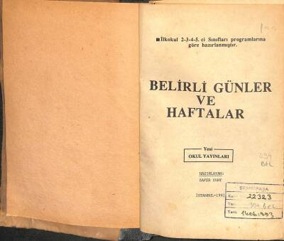 Belirli Günler ve Haftalar 1991 (ilkokul 2-3-4-5.sınıflar) KTP2790 - 1