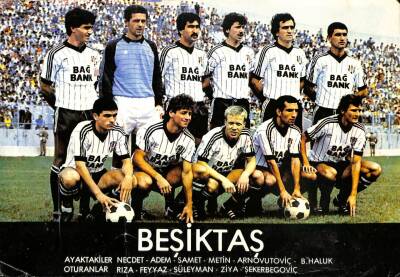 Beşiktaş Eski Kartpostal (Samet,Feyyaz,Rıza,Metin...) (35x24.5 cm) KRT12565 - 1