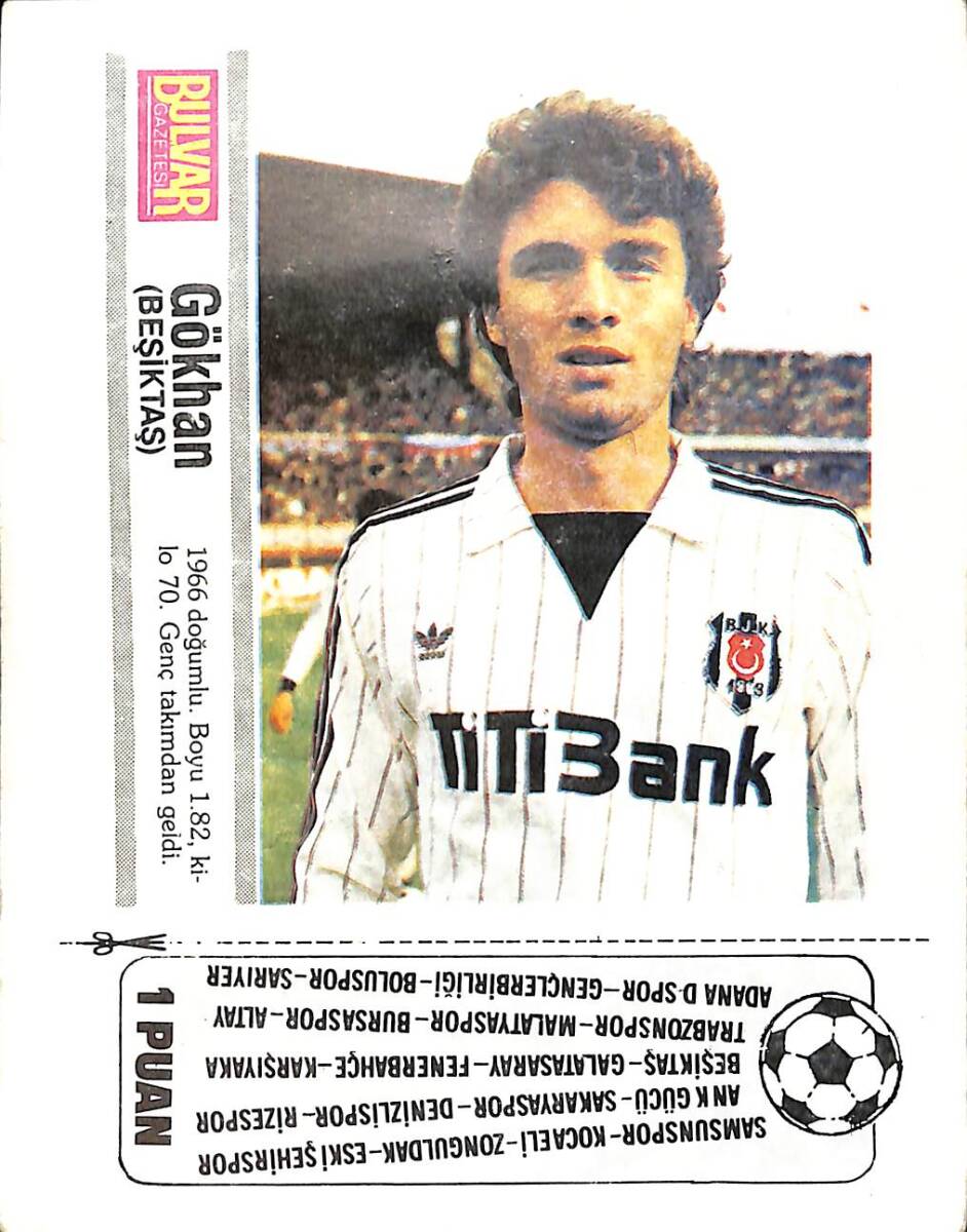 Beşiktaş Futbolcu Gökhan Kartı (Küçük Boy) KRT23439 - 1