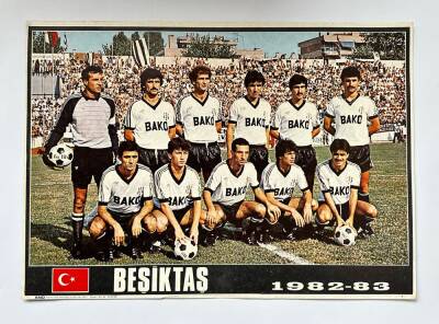 Beşiktaş Oyuncu Kadrosu 1982 - 1983 Kartpostal KRT11110 - 1