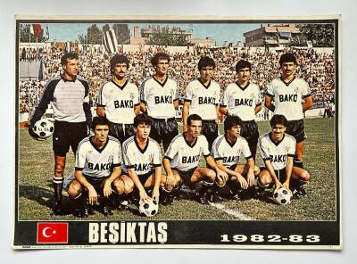 Beşiktaş Oyuncu Kadrosu 1982 - 1983 Kartpostal KRT19427 - 1