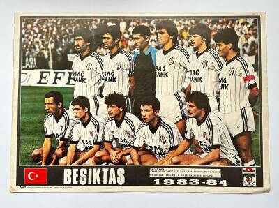 Beşiktaş Oyuncu Kadrosu 1983 - 1984 Kartpostal KRT19428 - 1