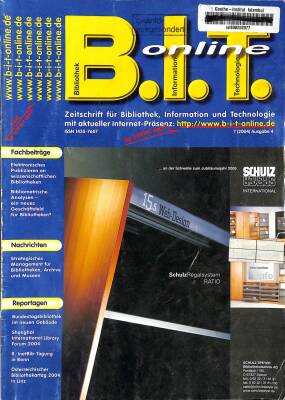 B.I.T. Online Dergisi - Zeitschrift Für Bibliothek , Information Und Technologie Mit Aktueller Internet-Prasenz NDR77434 - 1