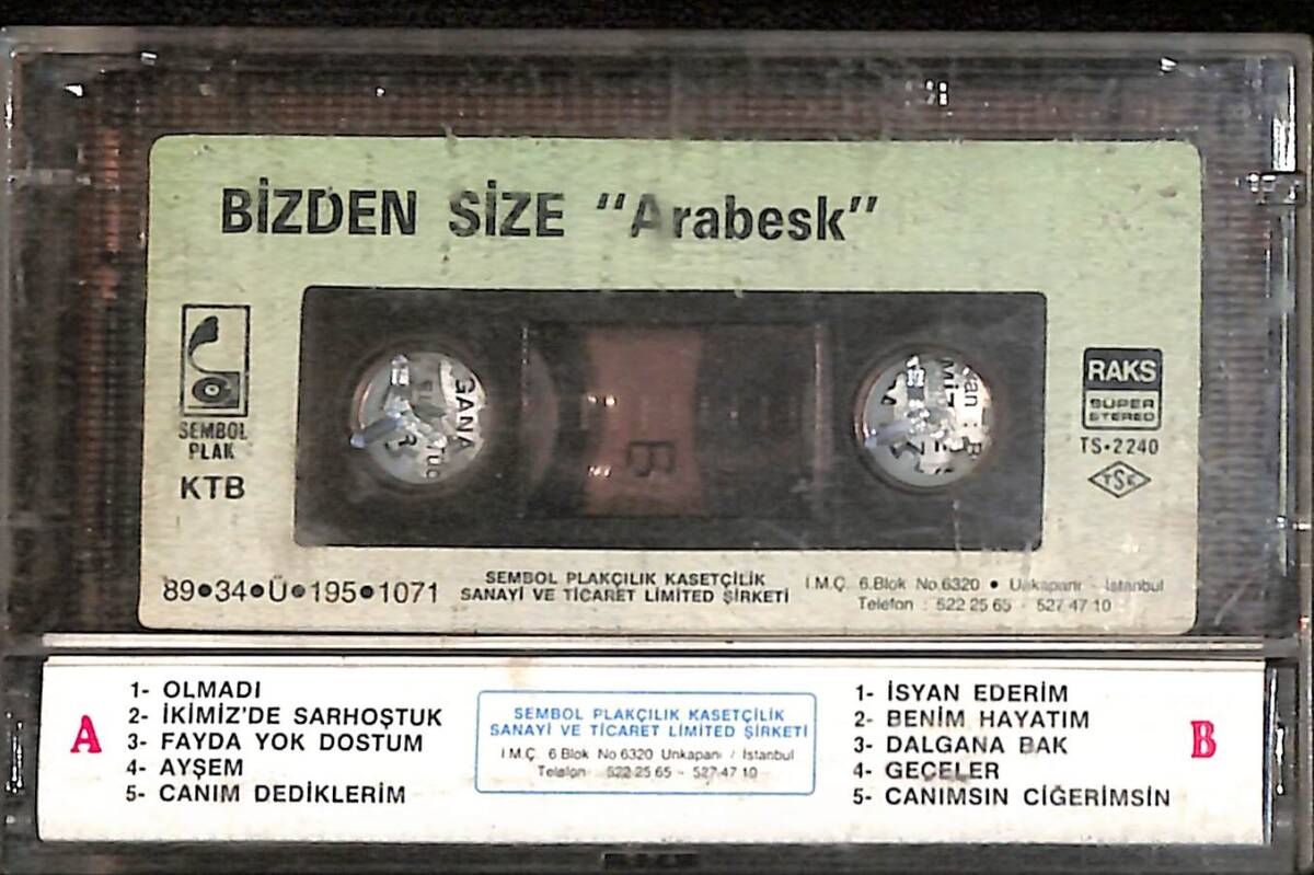 Bizden Size Arabesk Kaset (İkinci El) KST26509 - 2