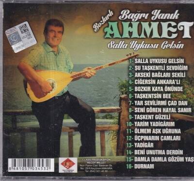 Bozkırlı Bağrı Yanık Ahmet - Salla Uykusu Gelsin (Sıfır Ürün) CD Müzik CD1182 - 2