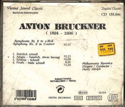 Bruckner Syphony Nr.2 Symphony No2 (Ürün Sıfırdır) CD2868 - 8